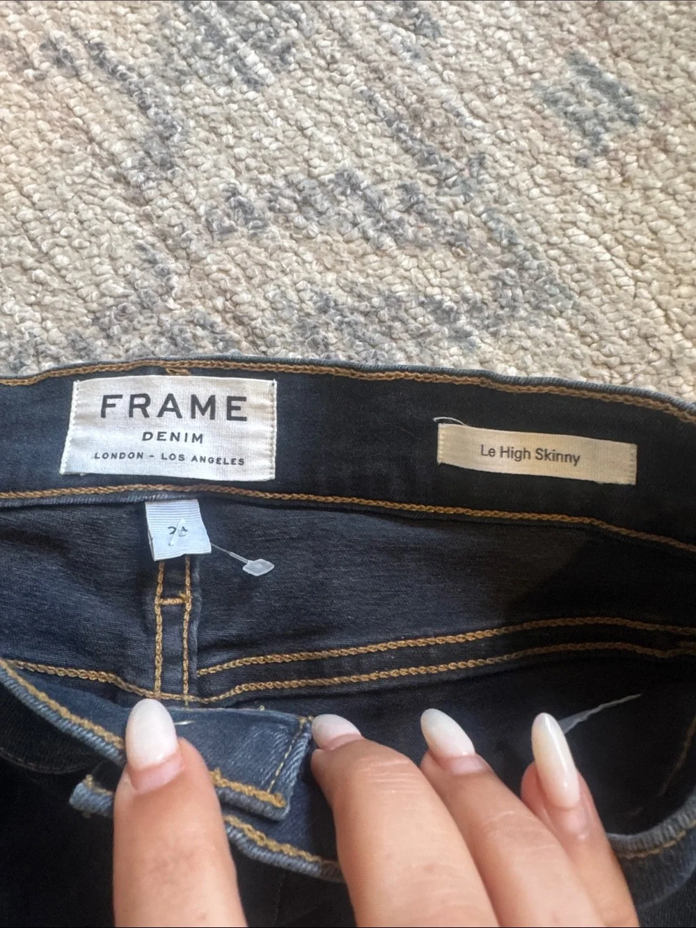 Frame Denim le high skinny Deep Indigo High-Rise Skinny Jeans